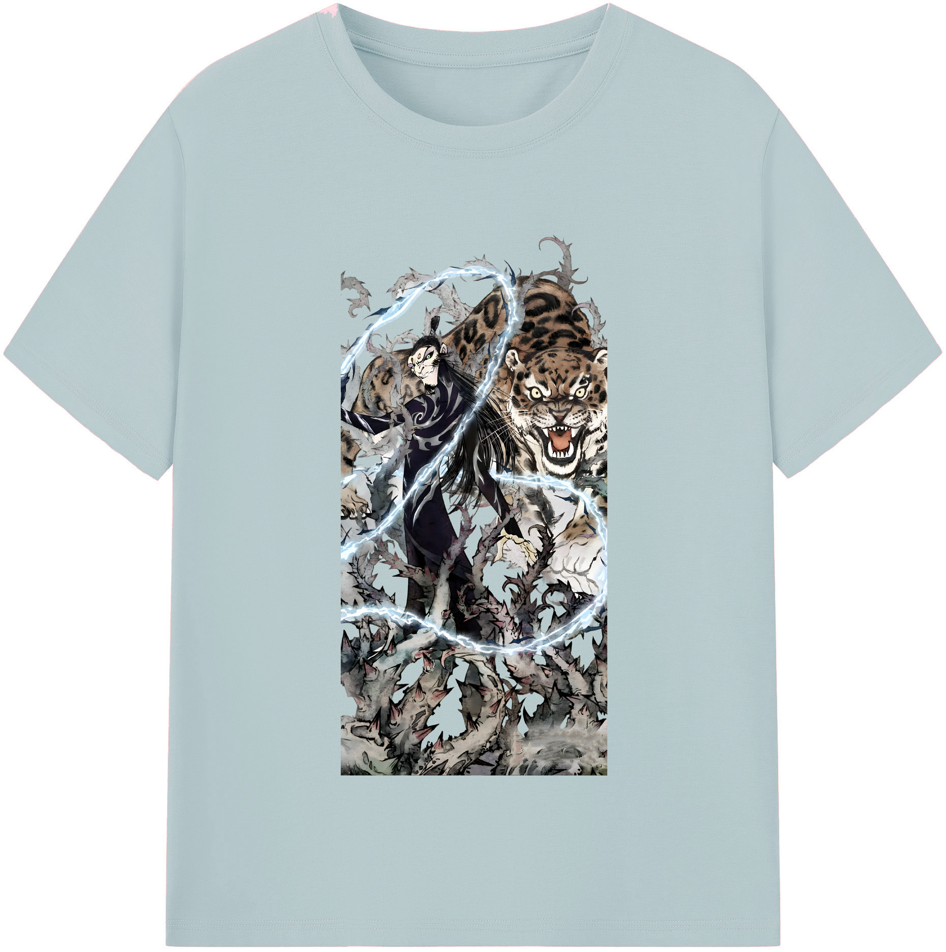 （画像用） Ne Zha 2 ナタ 魔童の大暴れ 綿100％半袖Tシャツ（フロントプリント）